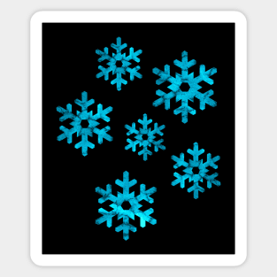 Watercolor Snowflakes (Aquamarine) Sticker